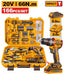 INGCO 166-Piece Cordless Tool Set 20V Impact Drill 2.0mAh Battery 66NM Torque - HKTHP41662