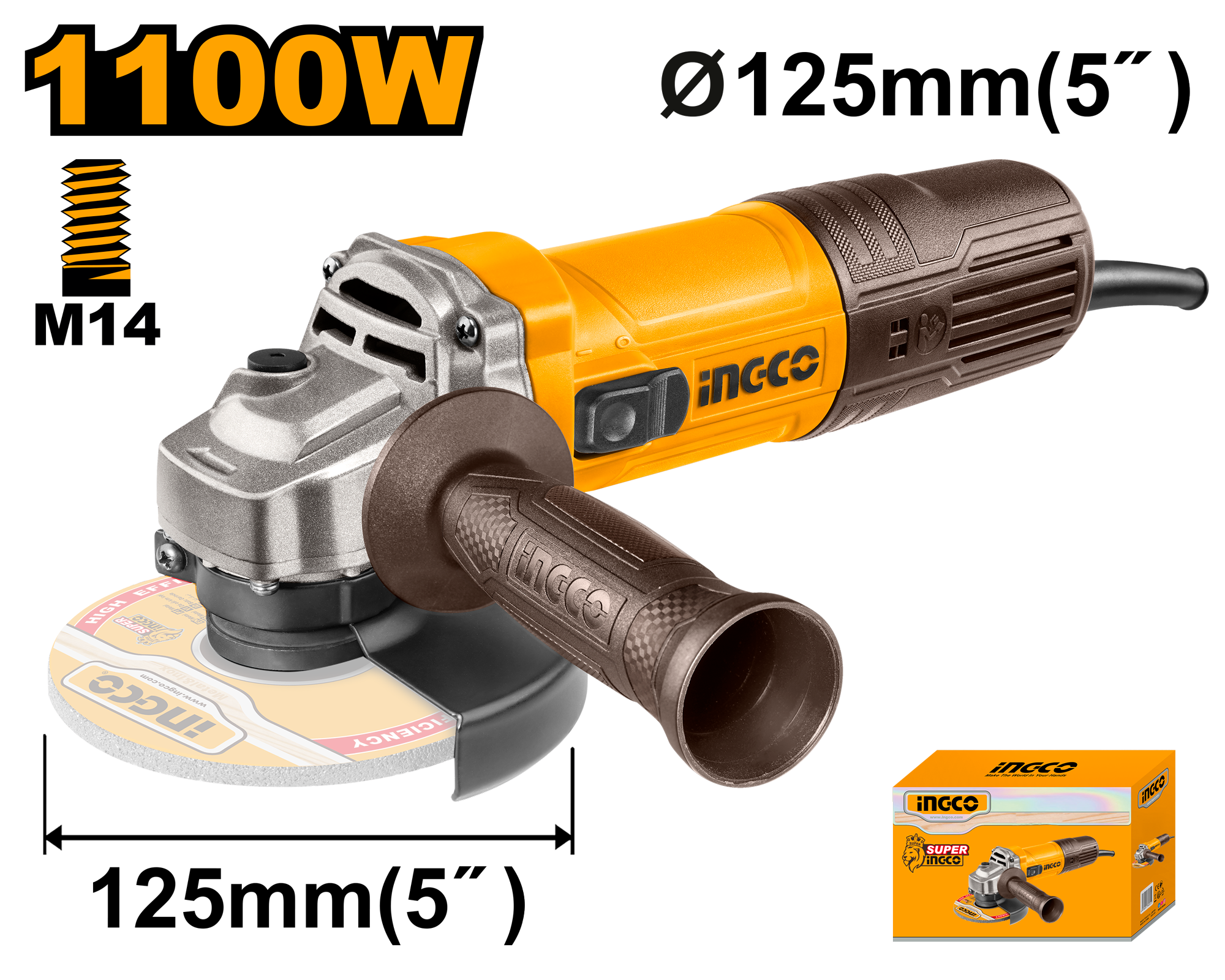 INGCO 1100W Angle Grinder - AG110028 Main image