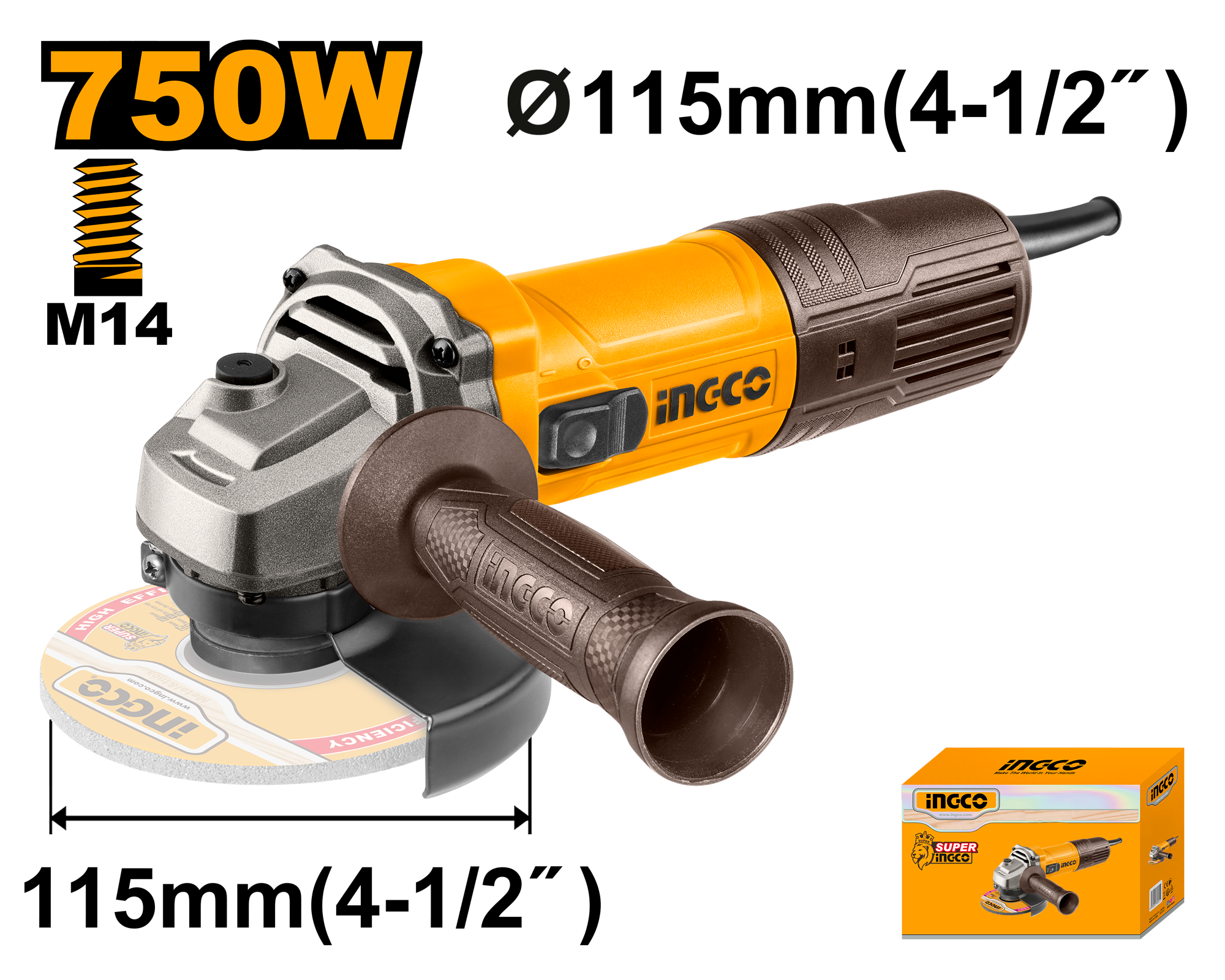 INGCO 750W Angle Grinder - AG75028 Main image
