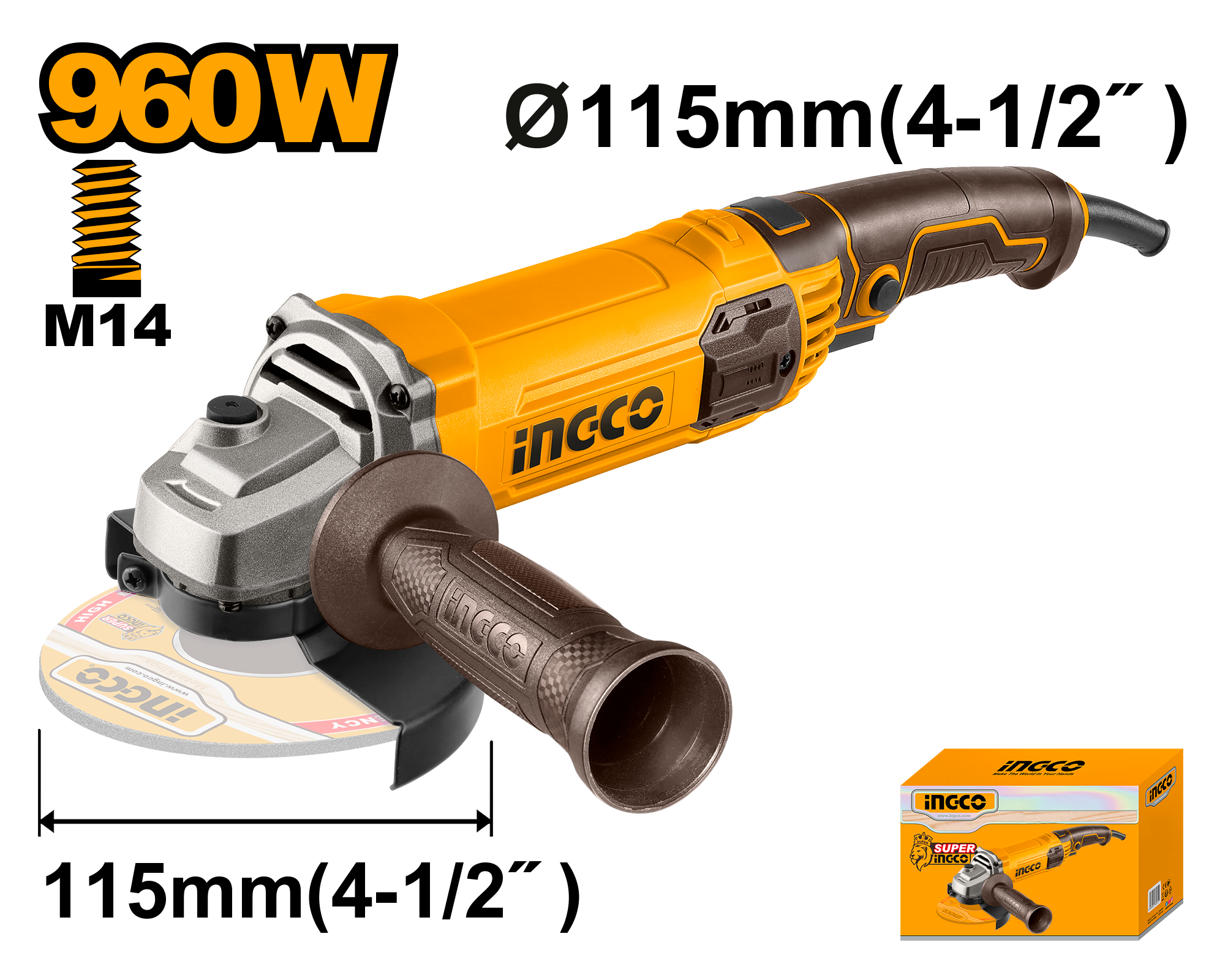 INGCO 960W Angle Grinder - AG9608 Main image
