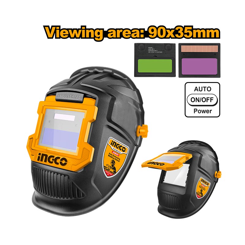 INGCO 90x35MM Viewing Area Auto-Darkening Welding Helmet - AHM009