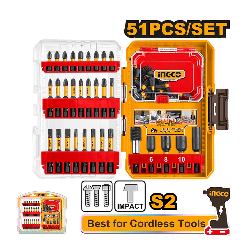 INGCO 51 PCs Impact Screwdriver Bits Set - AKDL25106