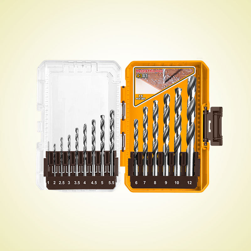INGCO 15 PCs 4341 HSS Drill Bits Set - AKDL51506