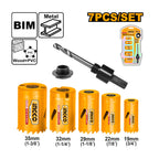 INGCO 7 PCs Bi-Metal Hole Saw Set - AKH0071
