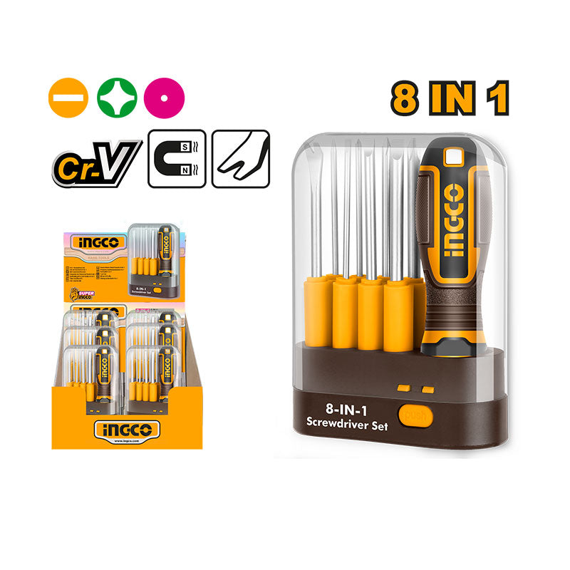 INGCO 9 PCs Interchangeable Screwdriver Set - AKISD0901