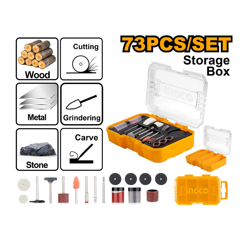INGCO 73 PCs General Use Set for Mini Drill - AKMG7072