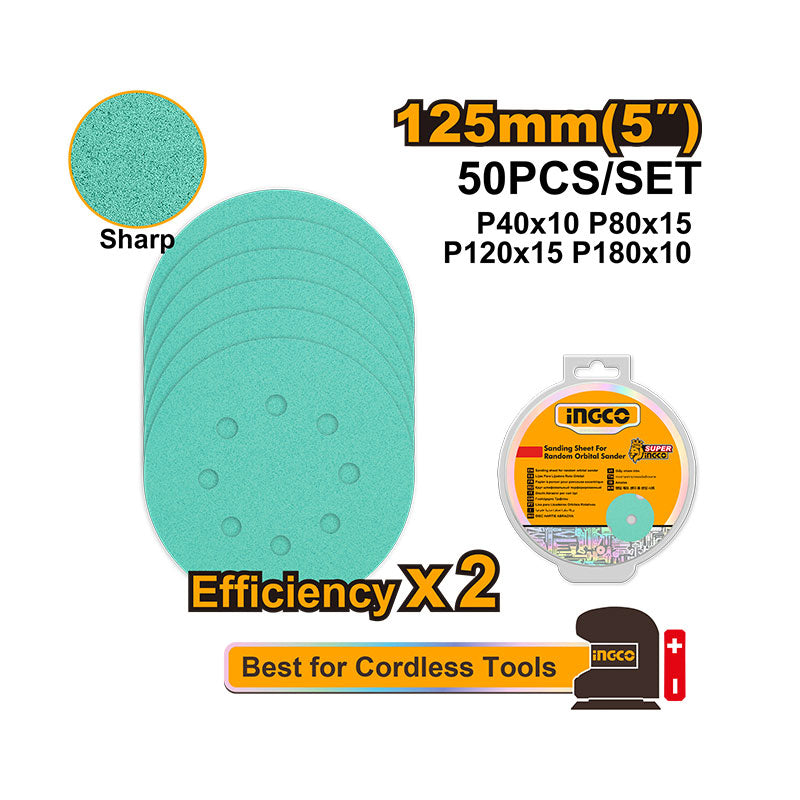 INGCO Sanding Sheet for Random Orbital Sander - AKRS125050