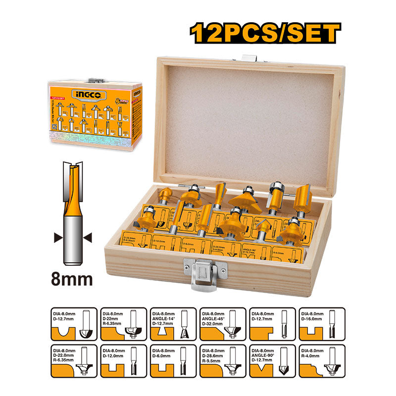 INGCO 12 PCs Router Bits Set - AKRT1211