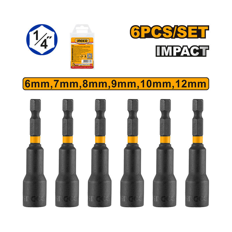 INGCO 6 PCs Impact Magnetic Nut Set - AMN65061