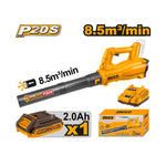 INGCO 8.5 m³/min Cordless Blower + 1, 2.0Ah Battery - CABLI203235