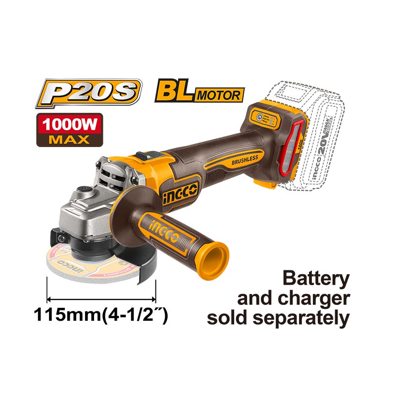 INGCO 1000W Cordless Angle Grinder - CAGLI27153
