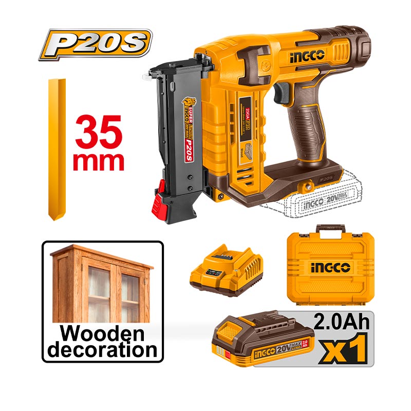 INGCO Cordless Pin Nailer + 1 Charger - CBNLI3606