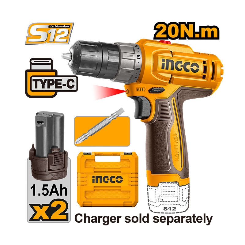 INGCO Cordless Drill - CDLI12206