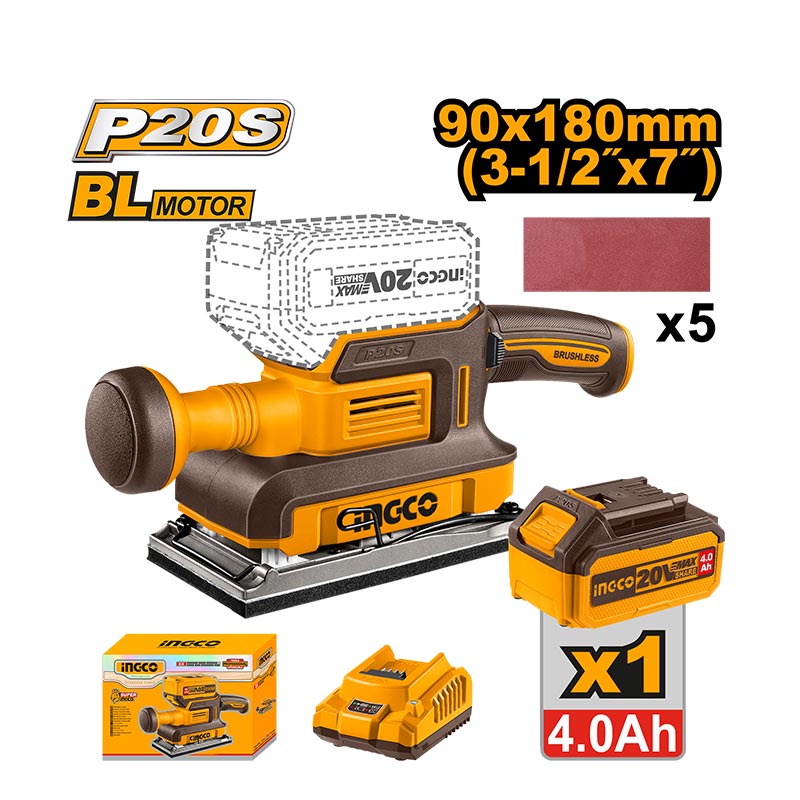 INGCO Cordless Finishing Sander - CFSLI20311