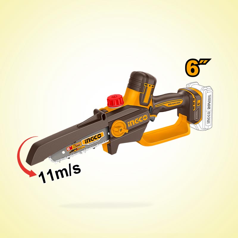 INGCO 6" Cordless Pruner Saw + 2, 2.0Ah Batteries - CGSLI20662