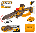 INGCO 6" Cordless Pruner Saw + 2, 2.0Ah Batteries - CGSLI20662