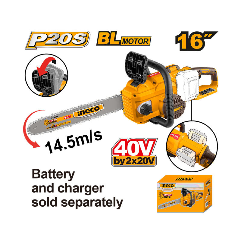 INGCO 16" Cordless Chain Saw - CGSLI40168