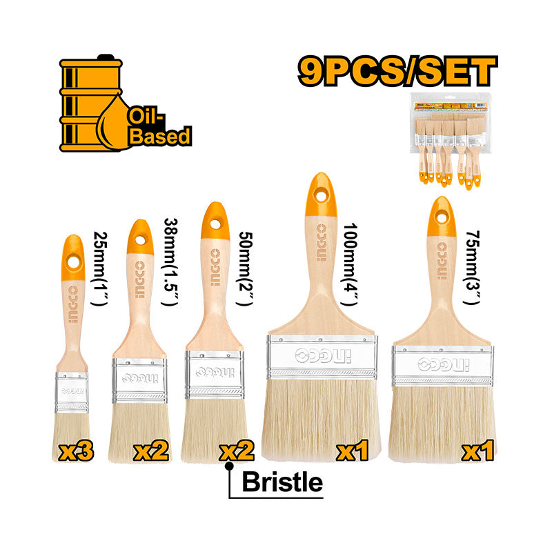 INGCO 9 PCs Paint Brush Set - CHPTB0114091