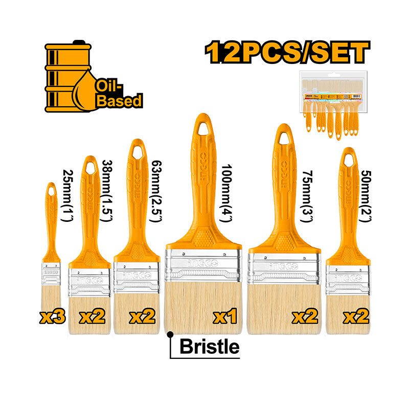 INGCO 12 Pcs Paint Brush Set - CHPTB78601201