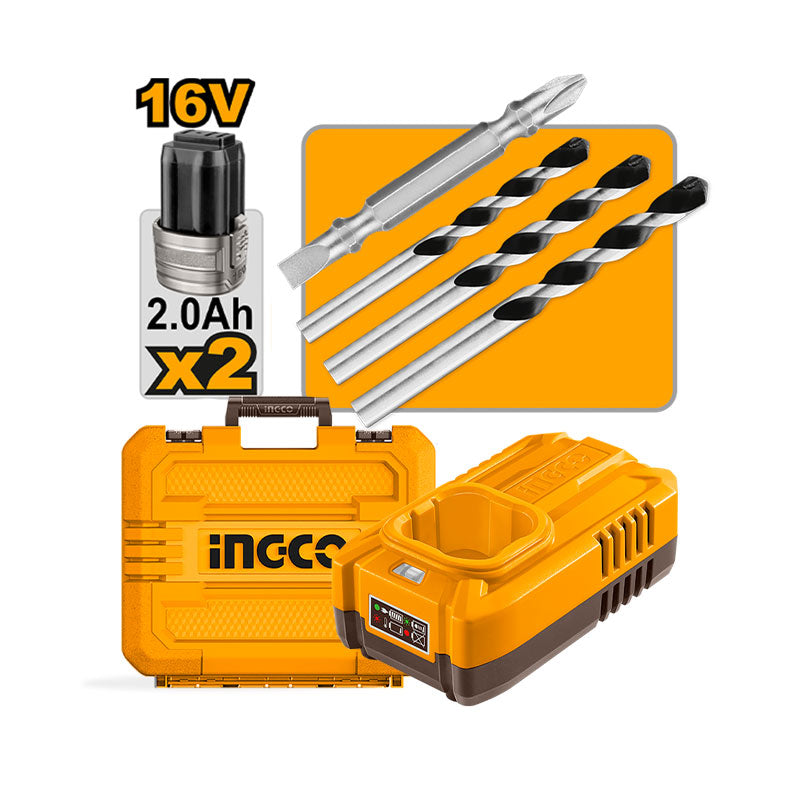 INGCO 66N.m Compact Brushless Cordless Impact Drill - CIDLI166062