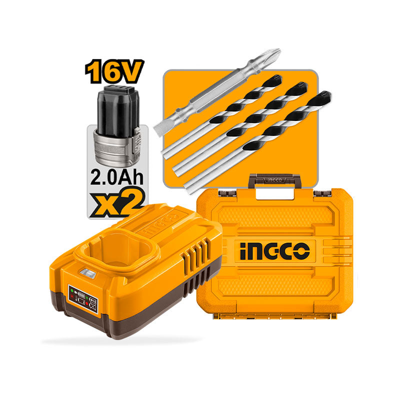 INGCO 60N.m Compact Brushless Cordless Impact Drill - CIDLI16682
