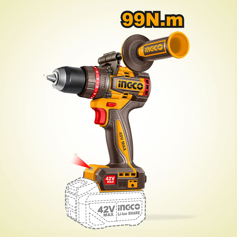 INGCO 99N.m Brushless Cordless Impact Drill - CIDLI429982