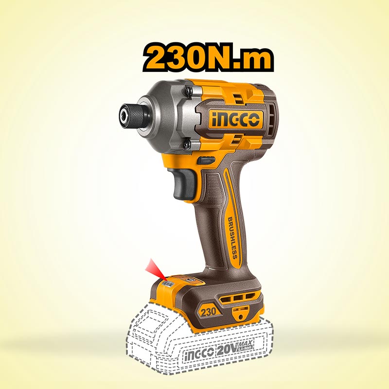 INGCO 230N.m Cordless Impact Driver - CIRLI2023