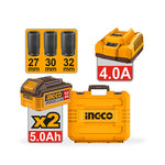 INGCO 1350N.m Cordless Impact Wrench + 2, 5.0Ah Batteries - CIWLI20135