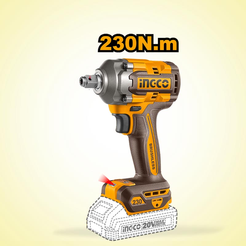 INGCO 230N.m Cordless Impact Driver & Wrench - CIWLI20236