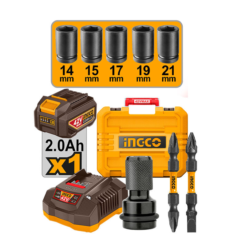 INGCO 460N.m Cordless Impact Wrench - CIWLI42461