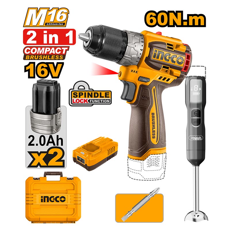 INGCO Cordless 2 Pcs Combo Kit - CKLI1628