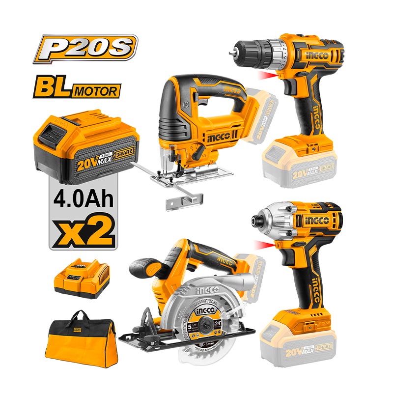 INGCO Cordless 4 Pcs Combo Kit - CKLI2010