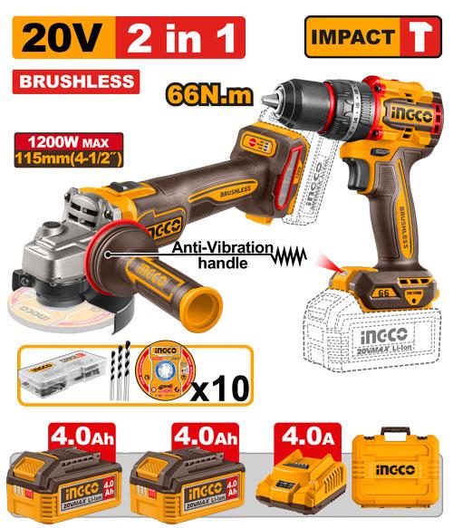 INGCO 2 Pcs Cordless combo kit - CKLI20256 Main image