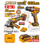 INGCO Cordless 2 PCs Combo Kit - CKLI20273