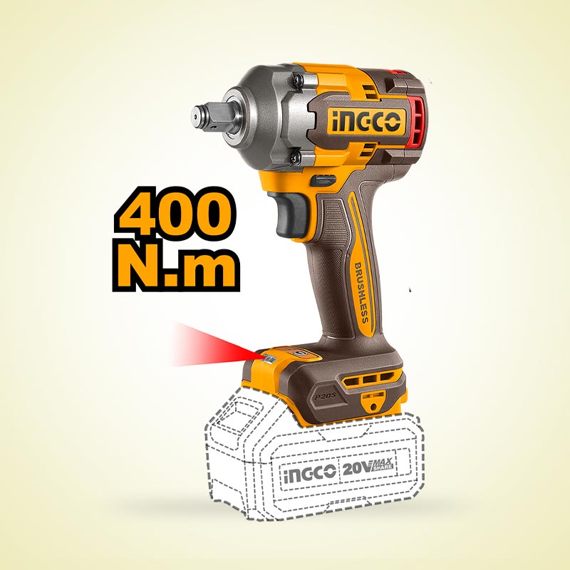INGCO 5 Pcs Cordless Industrial Combo Kit 20V + 2 Battery - P1C1 - CKLI2058