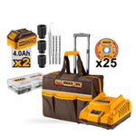 INGCO 5 Pcs Cordless Industrial Combo Kit 20V + 2 Battery - P1C1 - CKLI2058