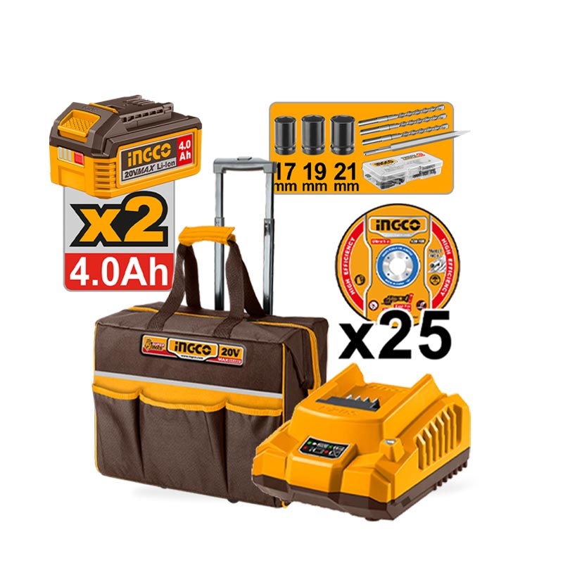 INGCO 5 PCs Cordless Industrial Combo Kit - CKLI2059