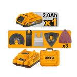INGCO Cordless Multi-Tool + 1, 2.0Ah Battery - CMLI20228