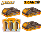INGCO 3 Pcs Battery 20V 2Ah - P5C10 - COSLI240311