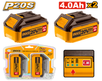 INGCO 2 x Battery Kit 20V 4Ah - COSLI240312