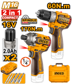 INGCO Cordless 2 Pcs Combo Kit - COSLI240968
