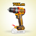INGCO Cordless 20V Impact Drill 76Nm + Impact Driver 285Nm + Blower + 2 Batteries - COSLI250182