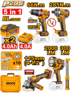 INGCO Cordless 5 Pcs Combo Kit - COSLI250692