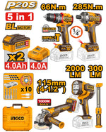 INGCO Cordless 5 Pcs Combo Kit - COSLI250692