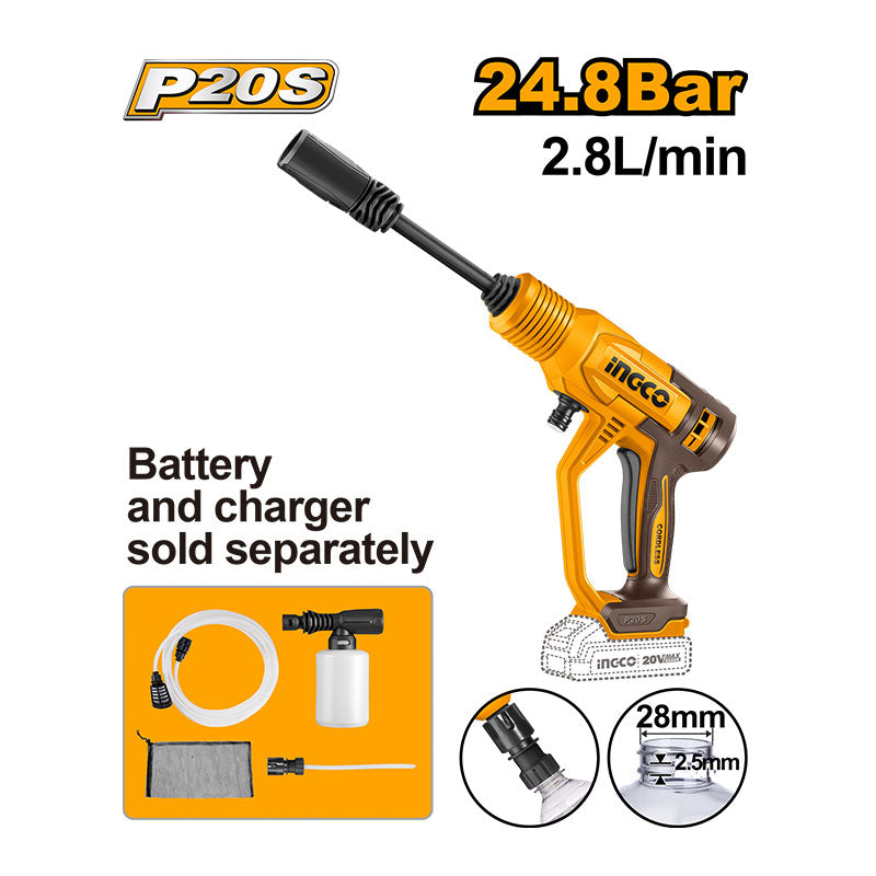 INGCO 24.8 Bar Cordless Pressure Washer - CPWLI2036