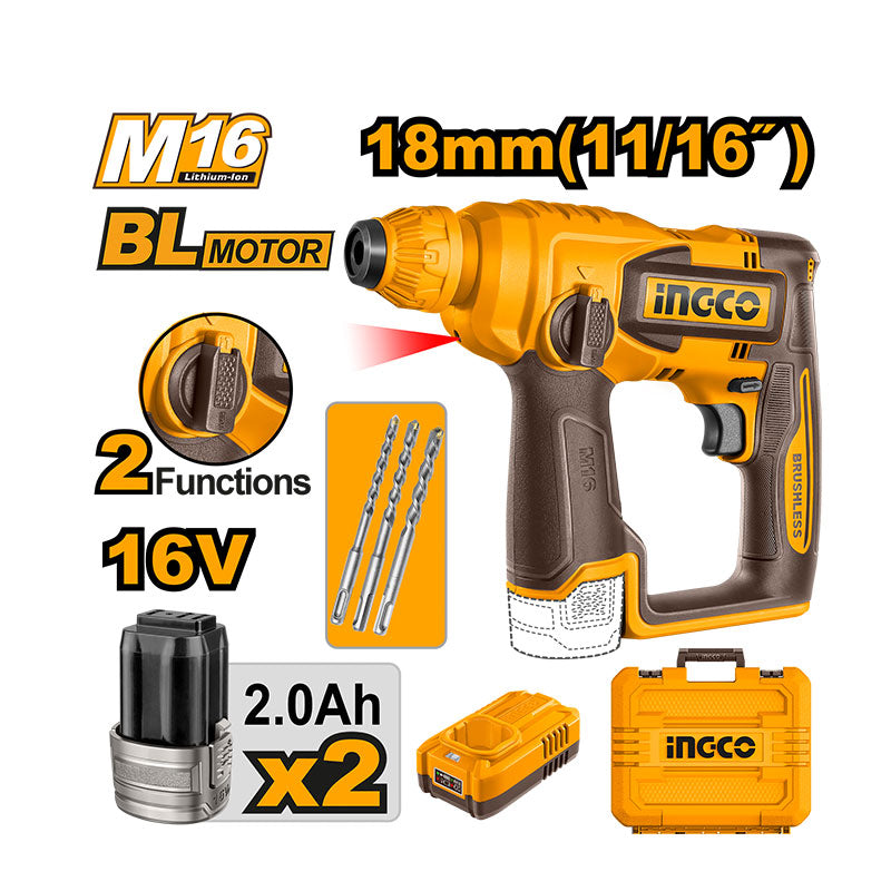 INGCO Cordless Rotary Hammer - CRHLI16168