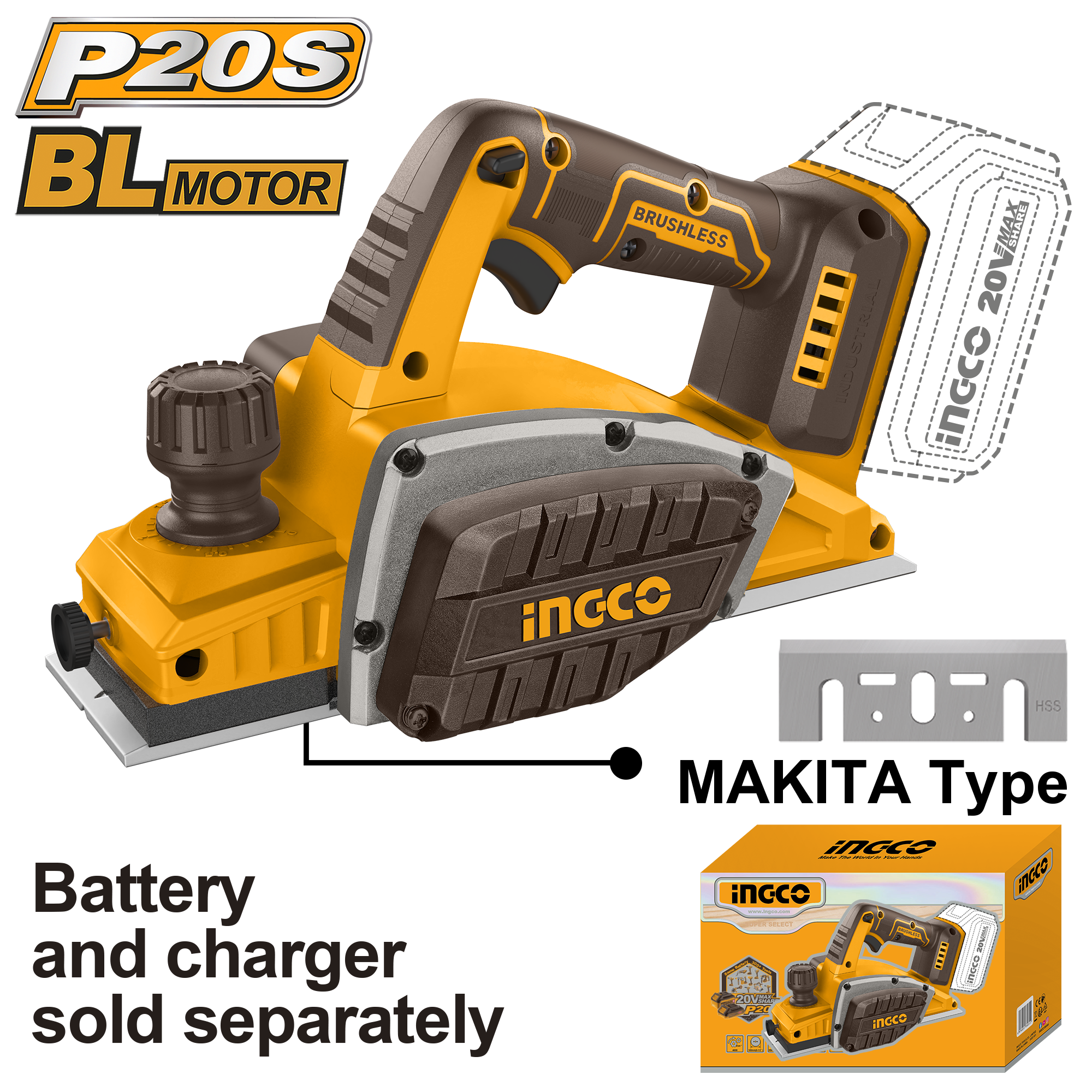 INGCO Cordless Planer - CRLI20401