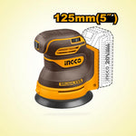 INGCO 125MM (5") Cordless Random Orbit Sander + 1, 2.0Ah Battery - CROSLI20021