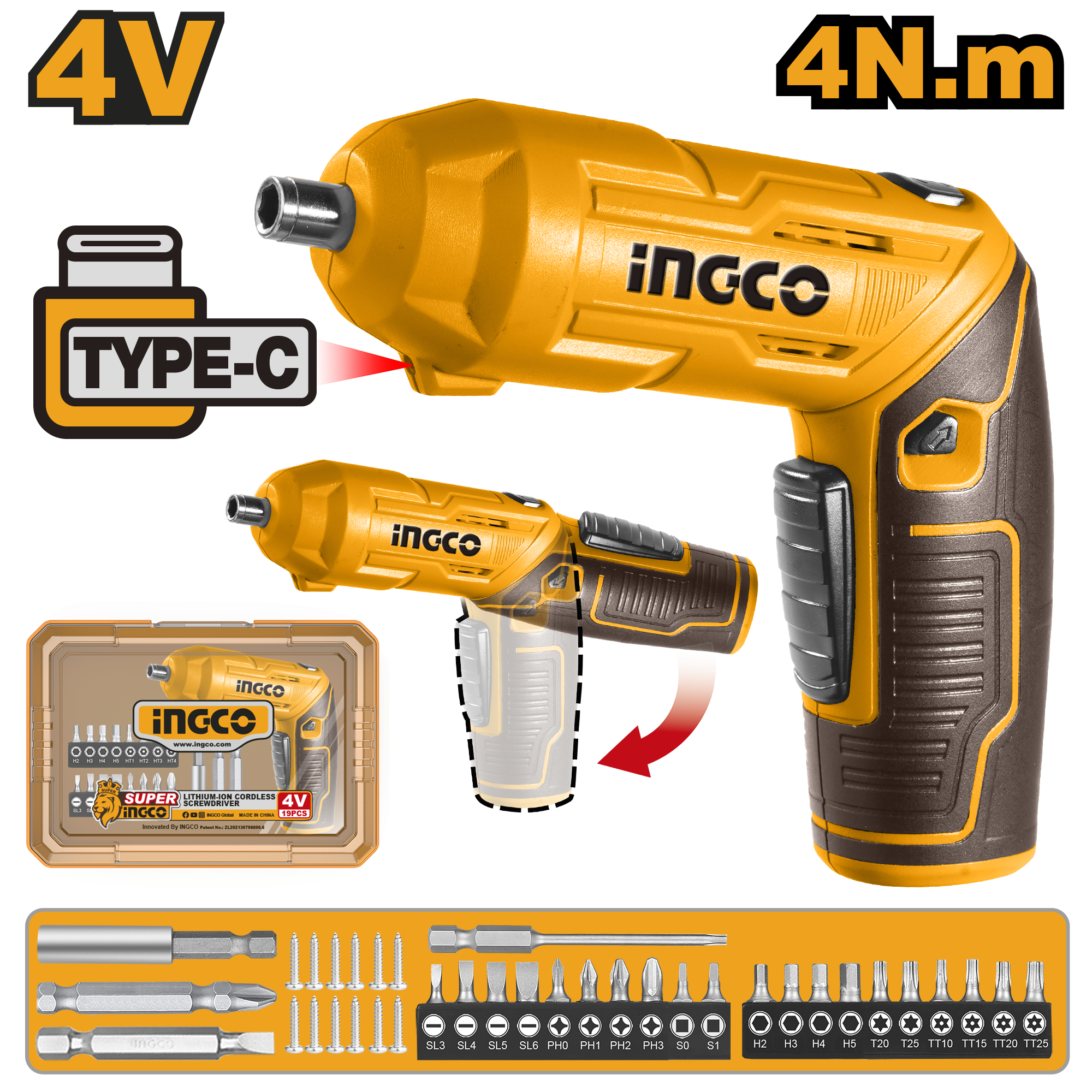 INGCO Cordless Screwdriver - CSDLI04425