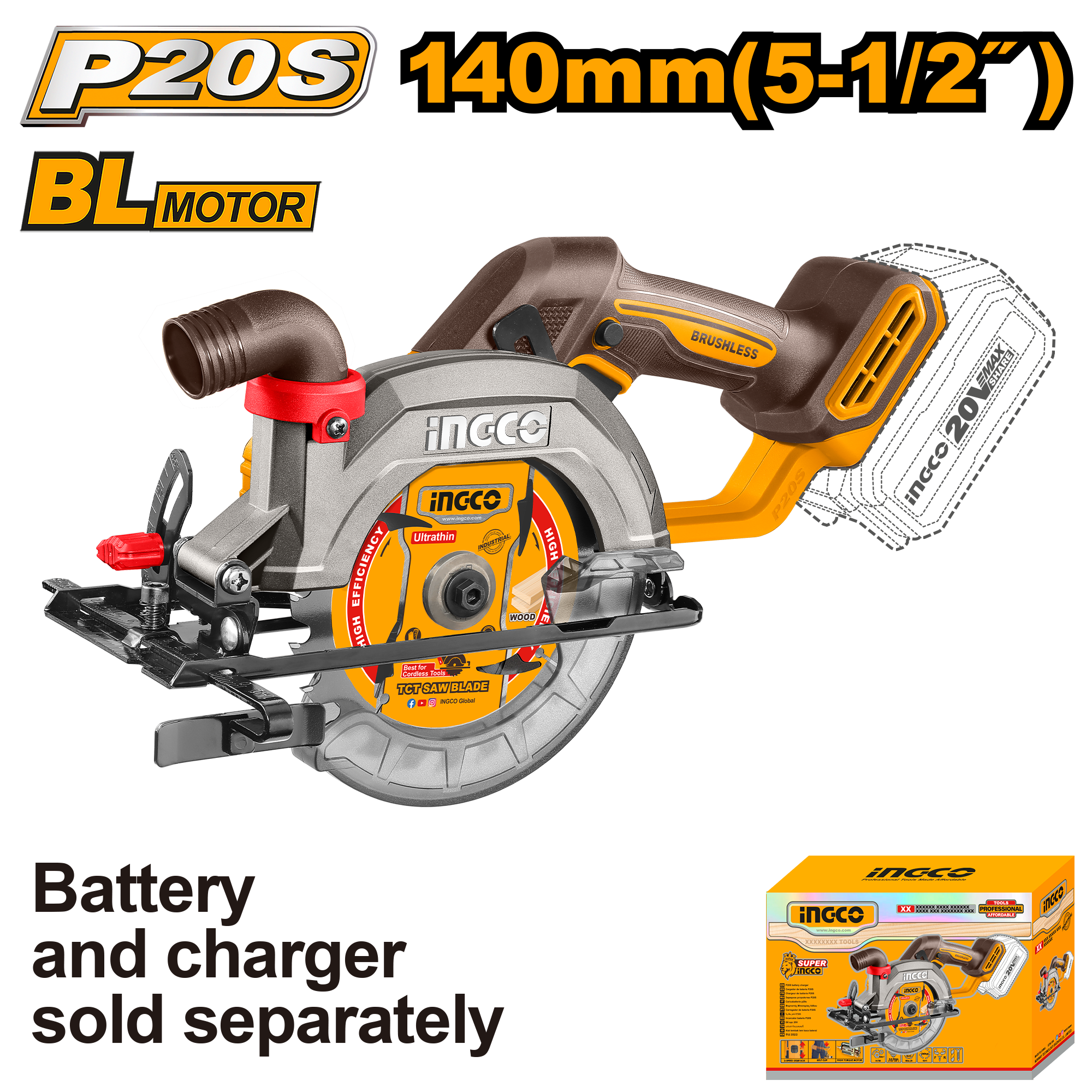 INGCO Cordless Circular Saw - CSLI1402
